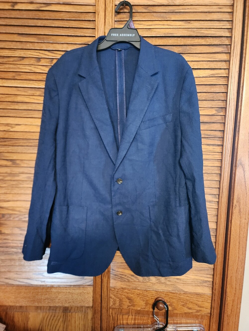 Bonobos men's blue Italian wool unlined sportcoat size 46R